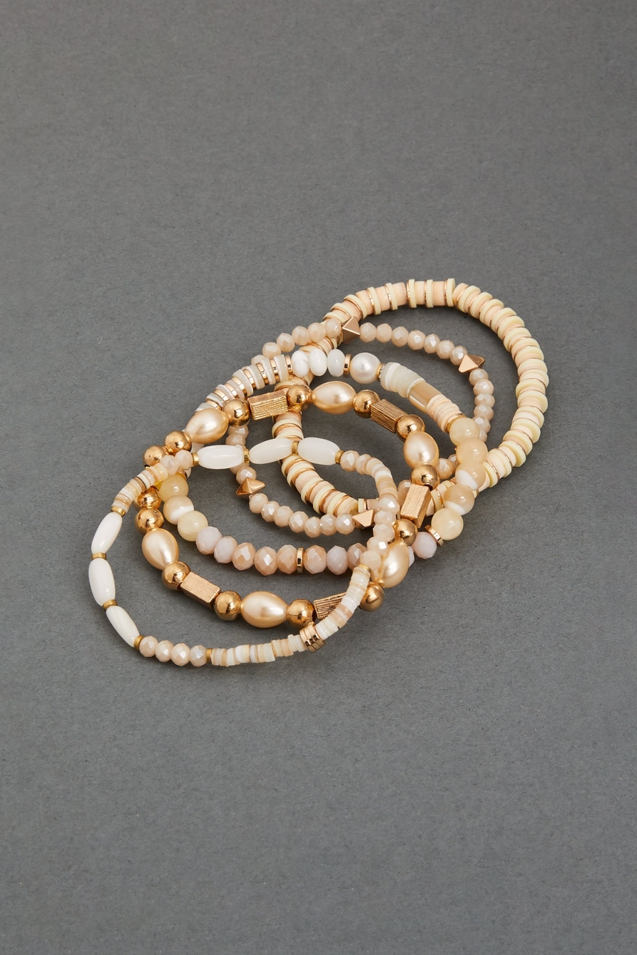 natural beaded bracelet set